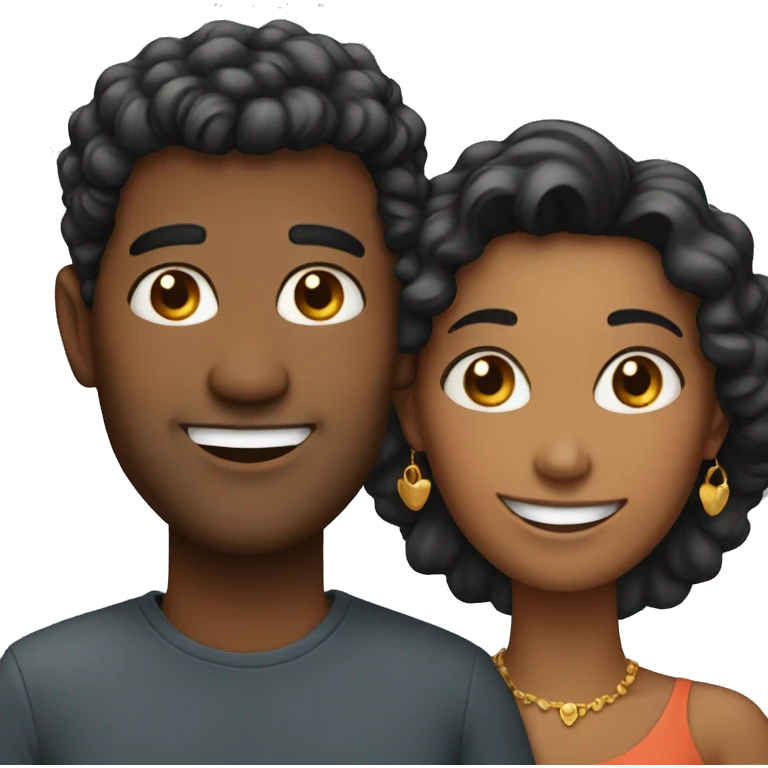 smiling couple with earrings emoji