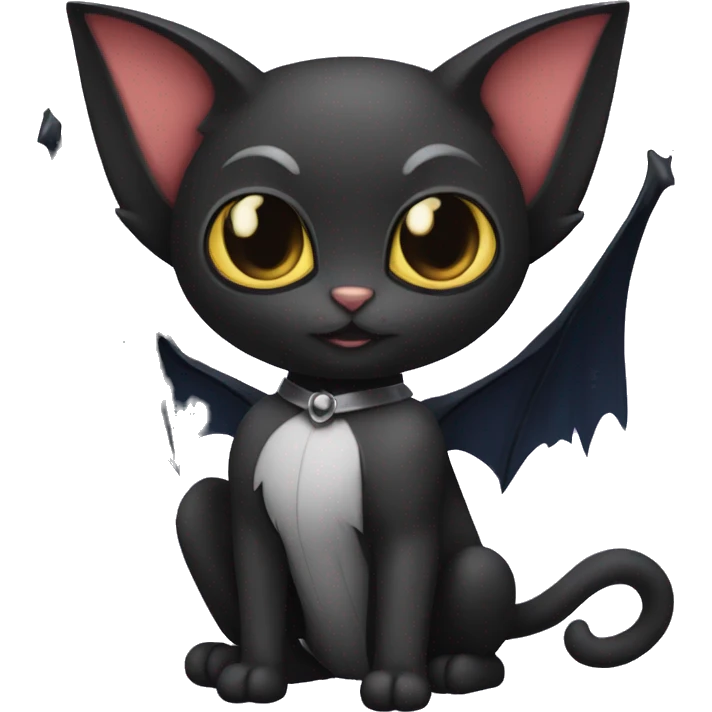 Black-Vampire-Batty-Cat-Fakémon-Cat With Bat-wings as ears  emoji