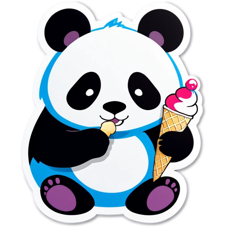 Panda eating ice cream emoji