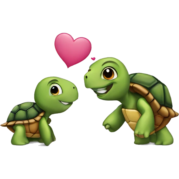 Turtles in love emoji