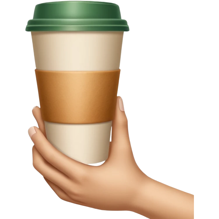 A emoji, ultra-clean and high-resolution, showing a single hand extended forward holding a paper cup, inspired by Michelangelo’s “Creation of Adam”. emoji