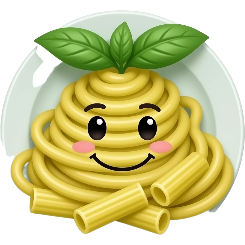 a friendly pesto pasta emoji