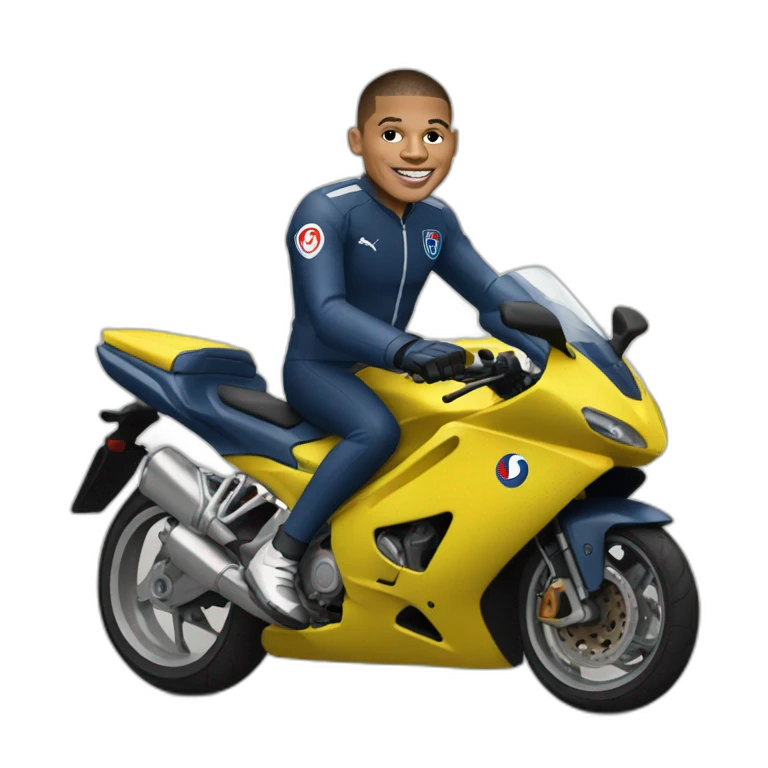 mbappé sur une moto emoji