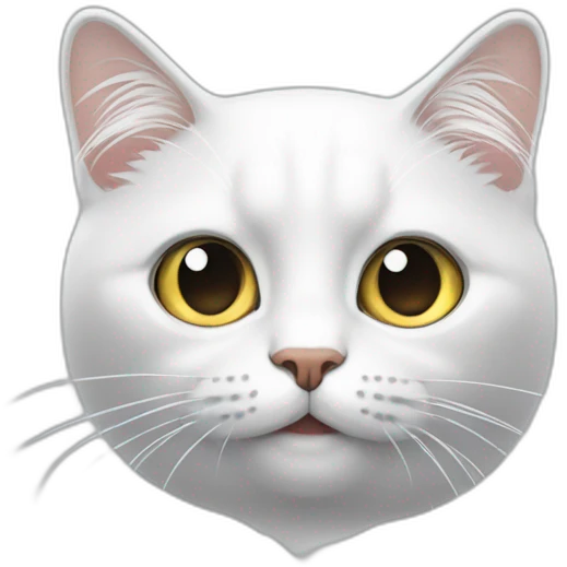 chat blanc avec des yeux averon  emoji