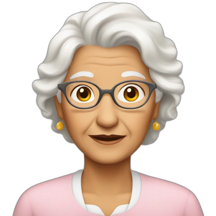 Abuela rubia tejiendo emoji