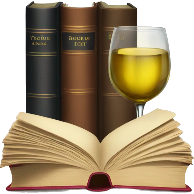 Books and wine  emoji