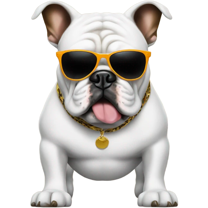 Bulldog with sunglasses emoji