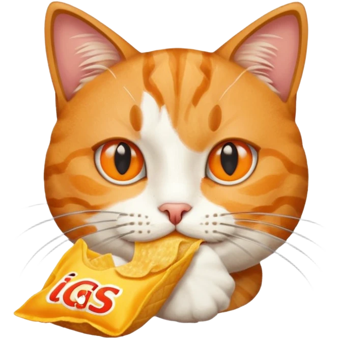 Chat qui mange du chips emoji