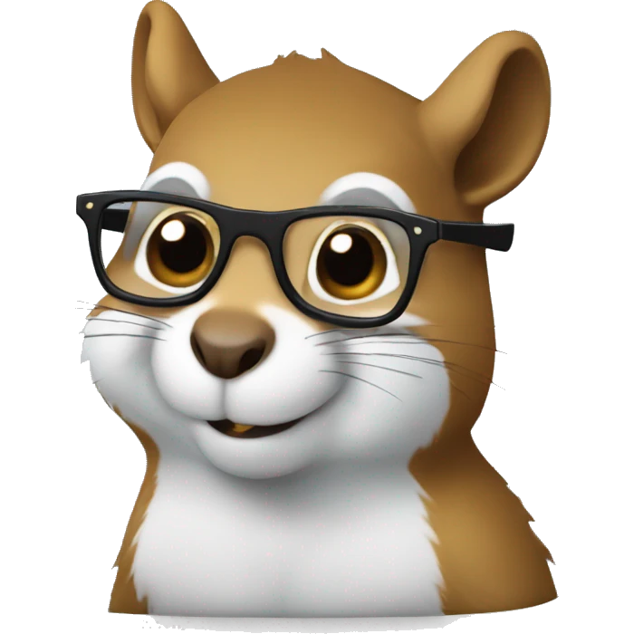 Squirrel with glasses typing on keyboard emoji