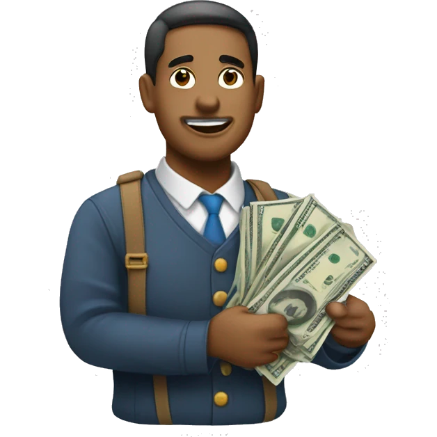 Ladrón con antifaz cargando un saco de dinero  emoji