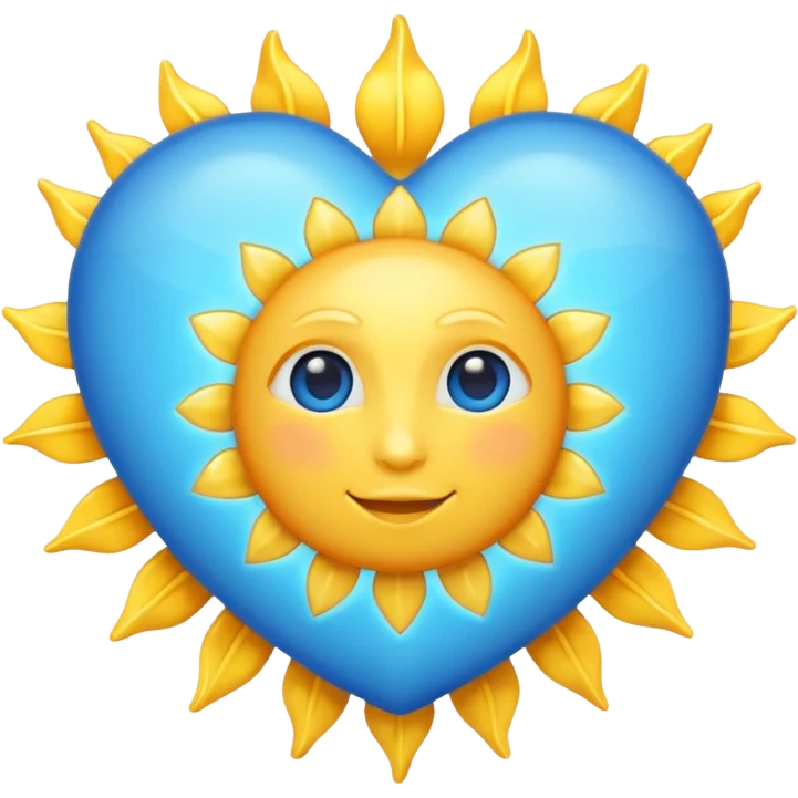 blue heart with a sun emoji