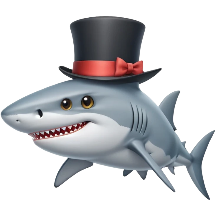 Shark with a top hat emoji