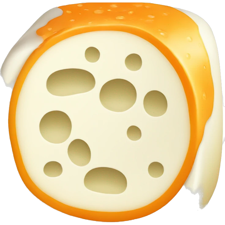 white cheese with orange rim emoji