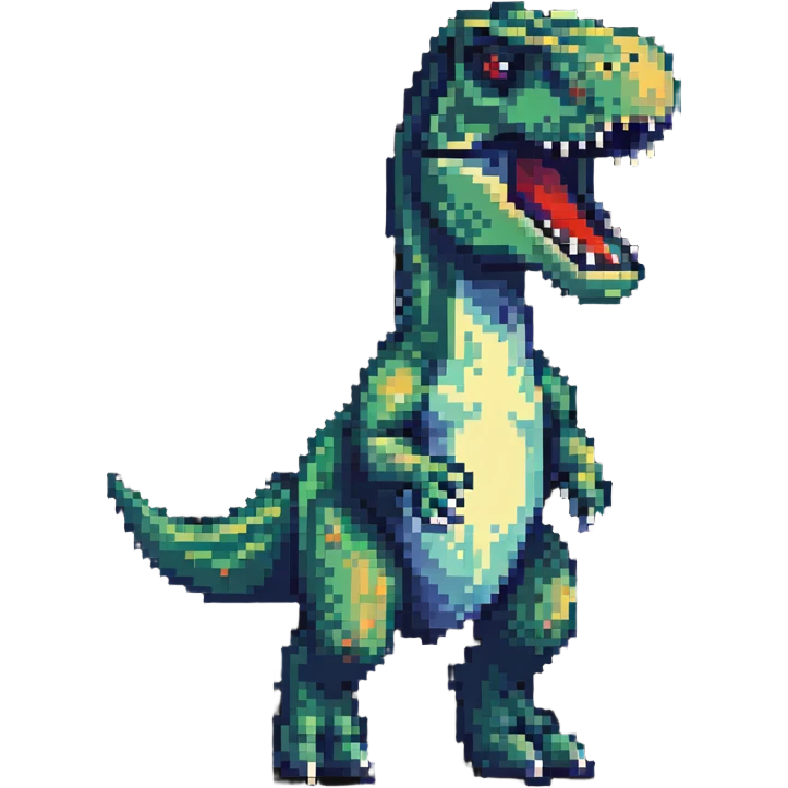 man T-Rex pixel art emoji