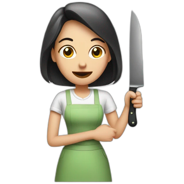 housewife with knife emoji