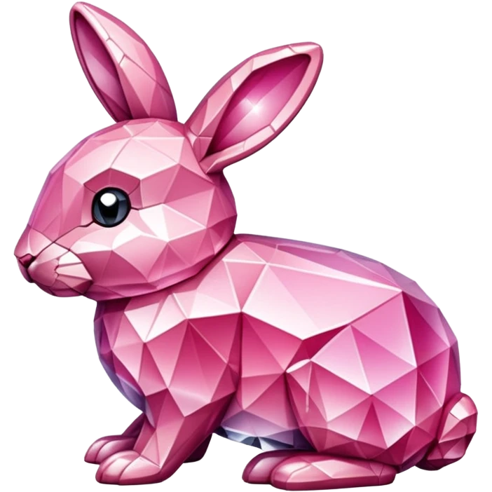 bunny made of crystals pink emoji