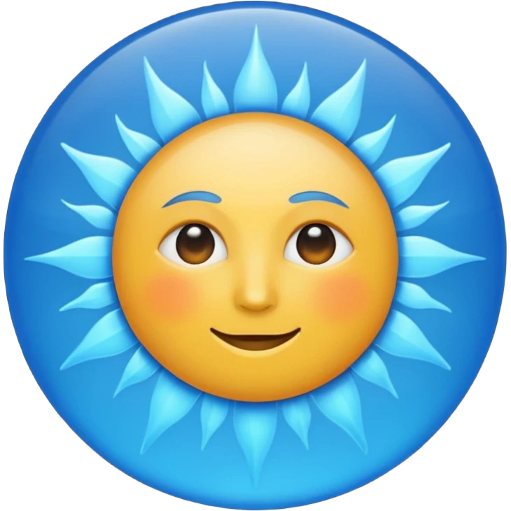Blue  images in shape of a Sun  emoji