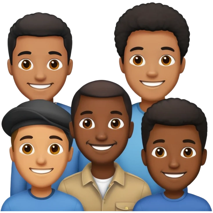 five black men emoji