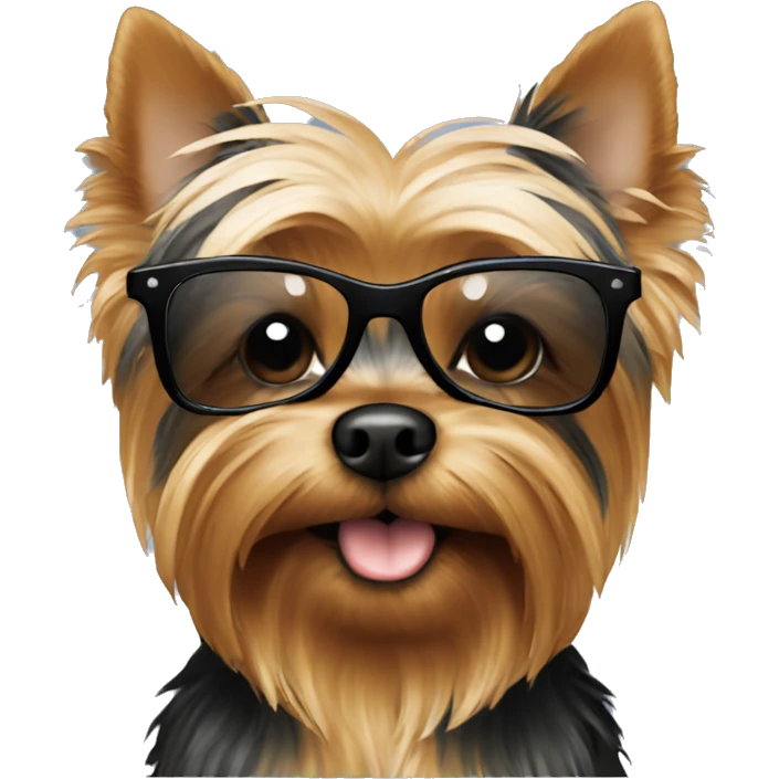 Yorkie wearing shades emoji