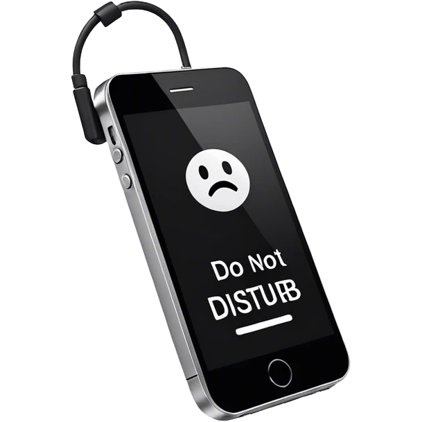 a mobile phone holding up a ‘do not disturb’ sign emoji