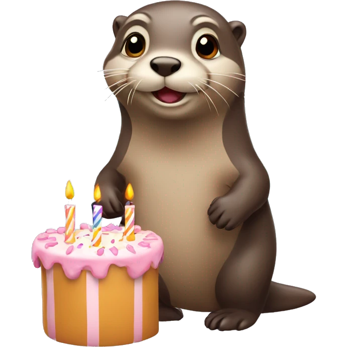 An otter celebrating birthday  emoji