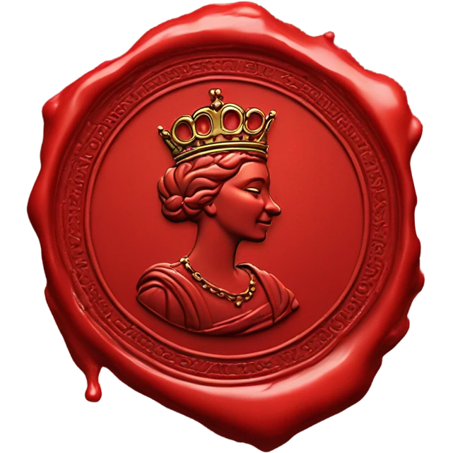 queen wax seal red broken circle emoji