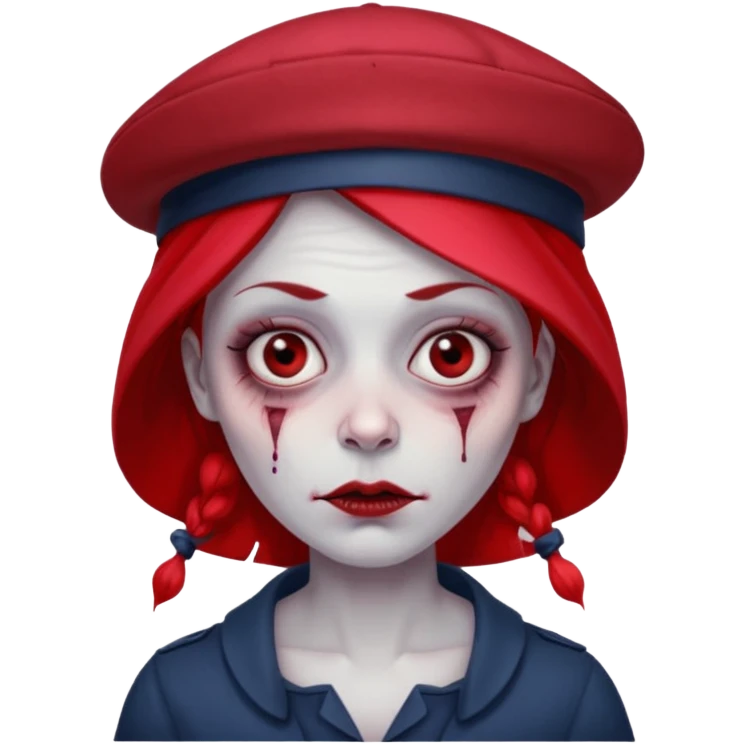 parisian zombie french woman red hat emoji