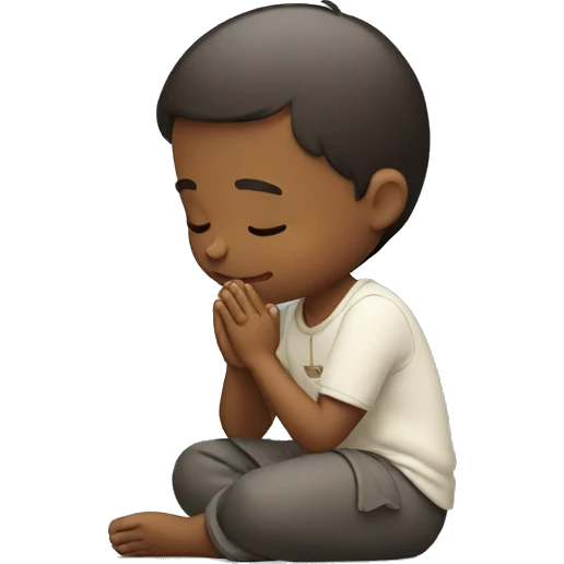 Boy kneeling in prayer emoji