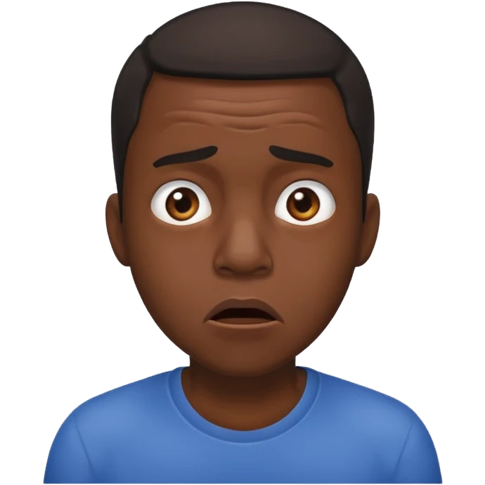 Shocked black guy looking down emoji