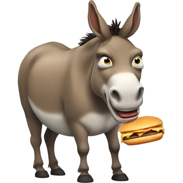 fat donkey eating burgers emoji