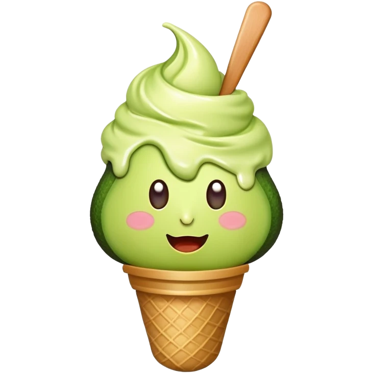 Avocado eating ice cream emoji