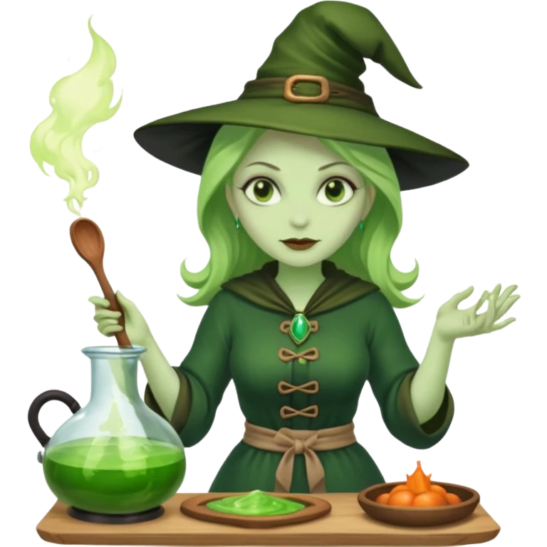 green witch cooking potion emoji