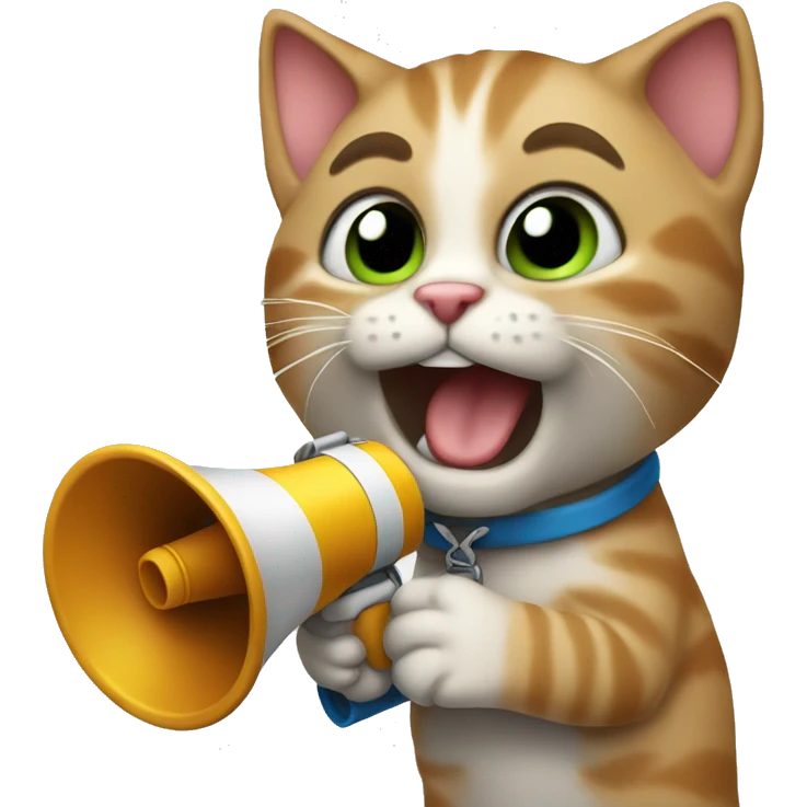 kitten holding megaphone emoji