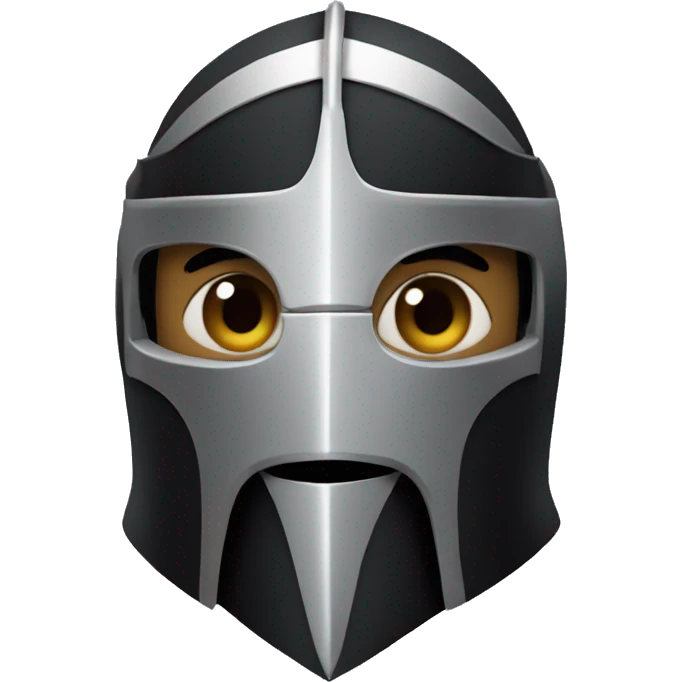 knight with no arms, no legs, black armor and top of helmet is flat emoji