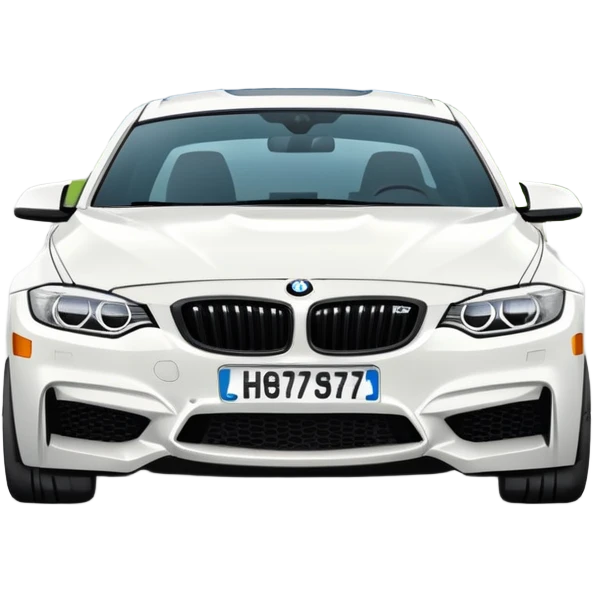 White BMW with Quebec license plate  emoji
