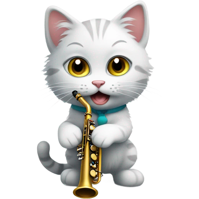 kitty playing a clarinet emoji