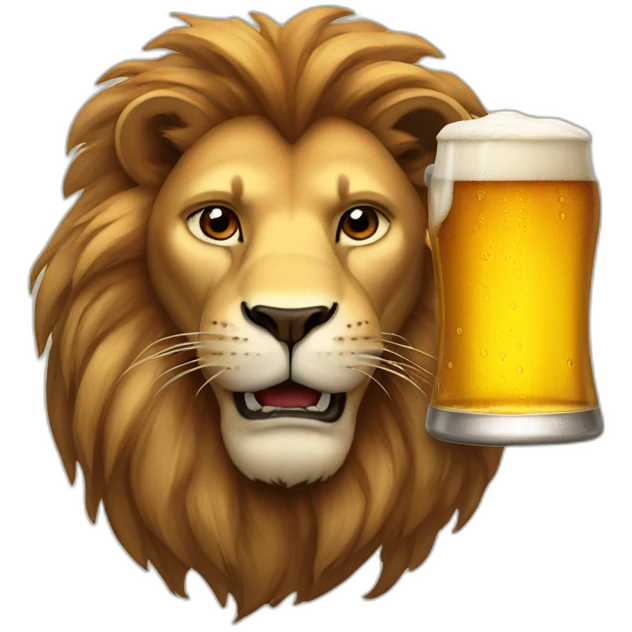 lion and beer emoji