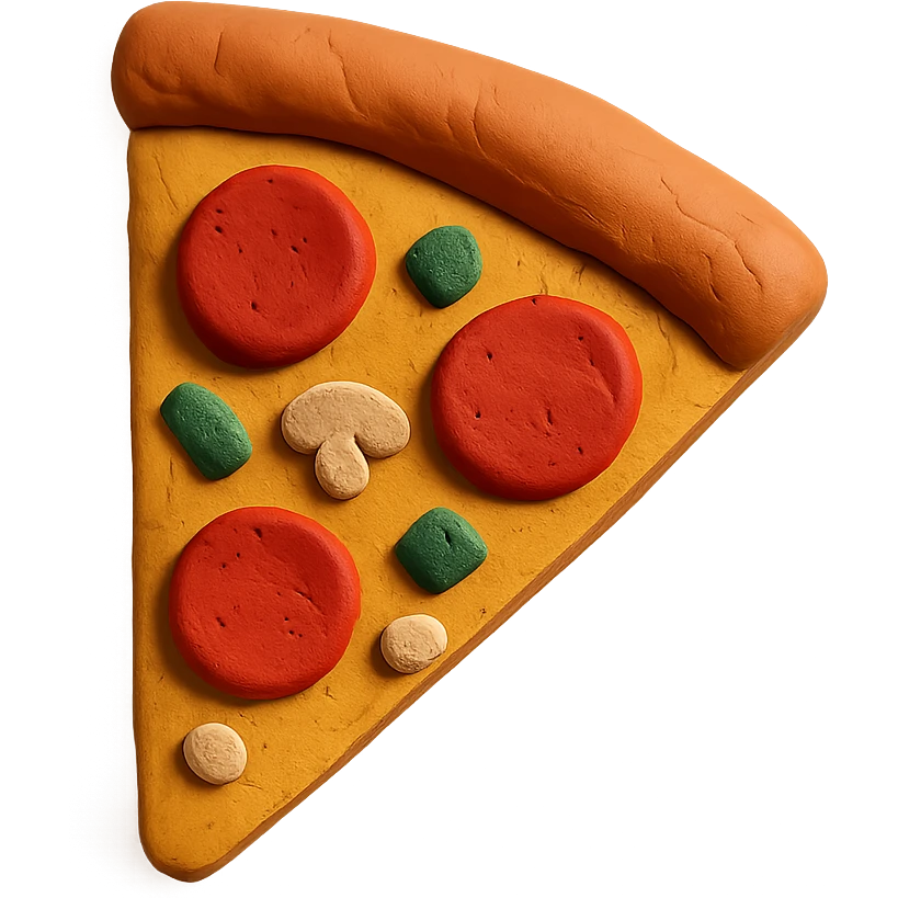claymation style pizza slice emoji