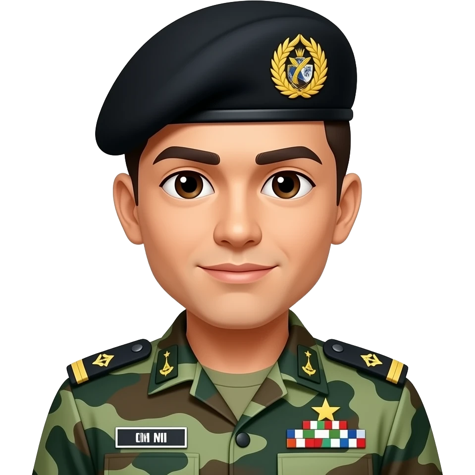 Baret hitam kavaleri tni emoji