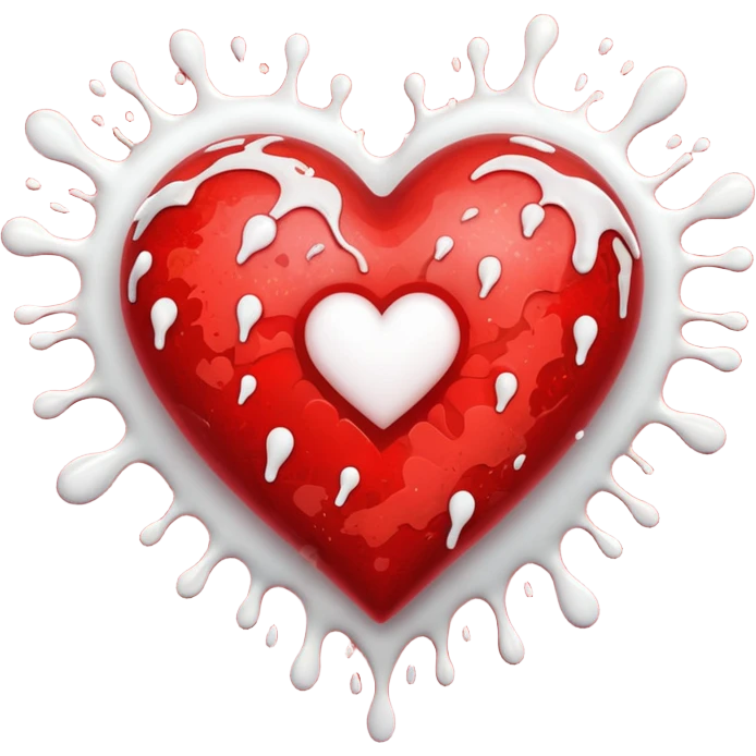 Heart cumshoted by white sperm emoji
