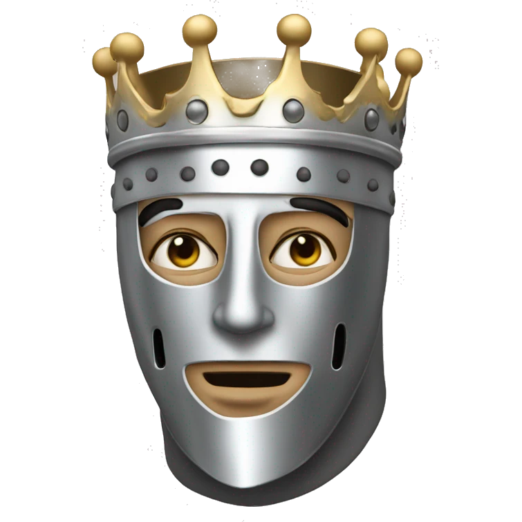 king baldwin IV in silver full face mask up emoji