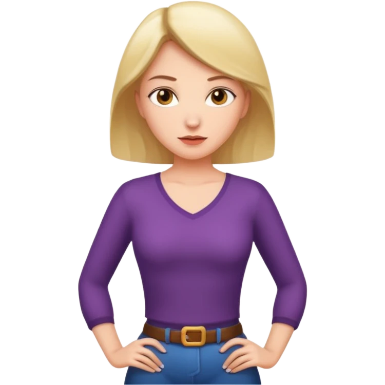 Frau mit Händen trotzig in die Hüften gestemmt  emoji