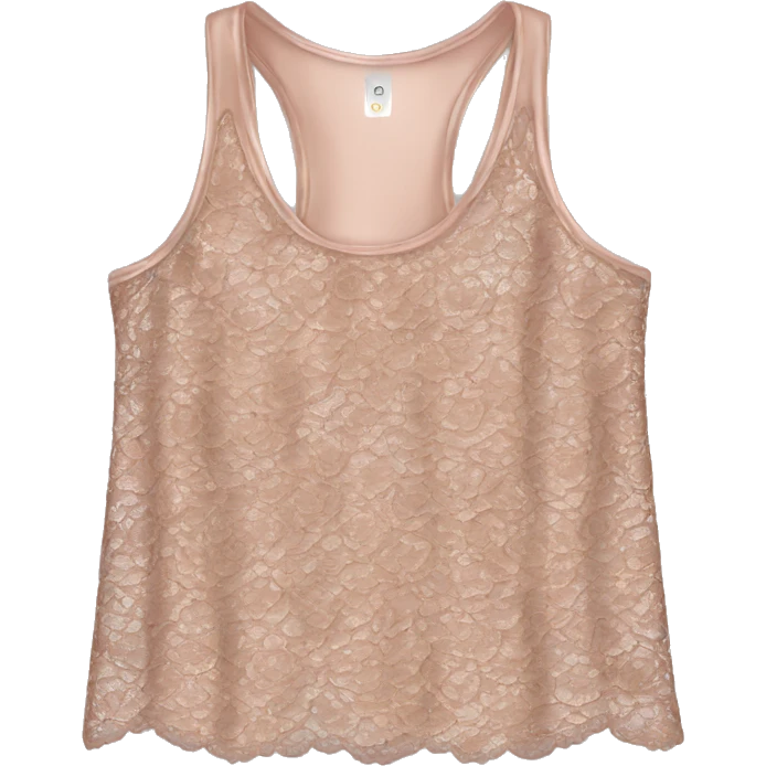 Realistic Isolated rose gold lace tank top clothing. emoji