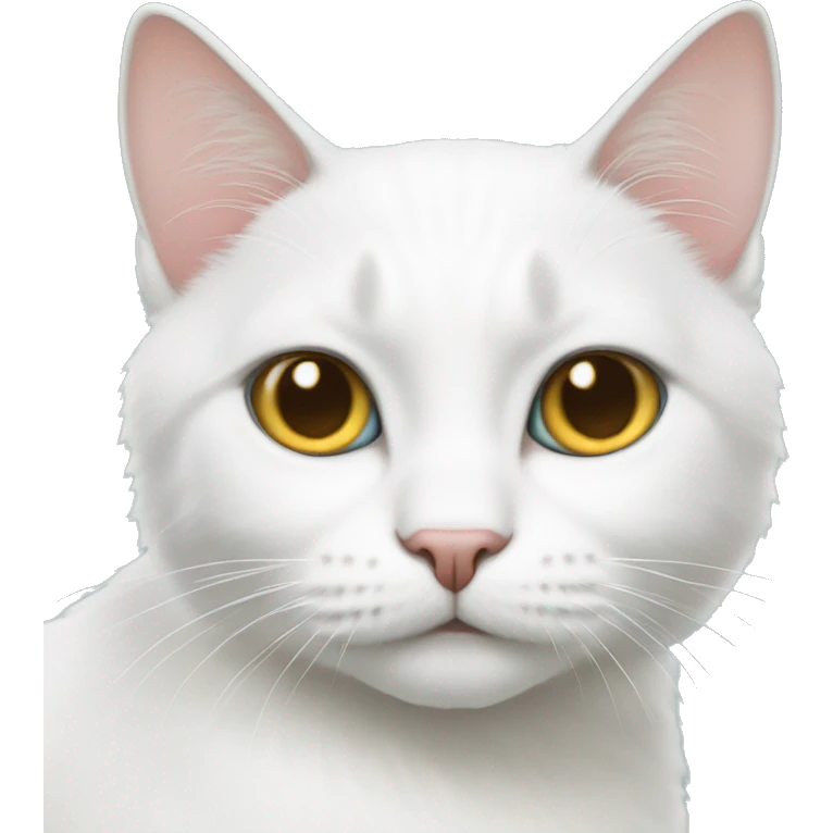 White cat with geterochromy emoji