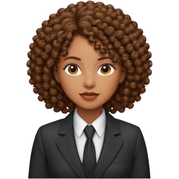 curly-haired black woman in a suit emoji