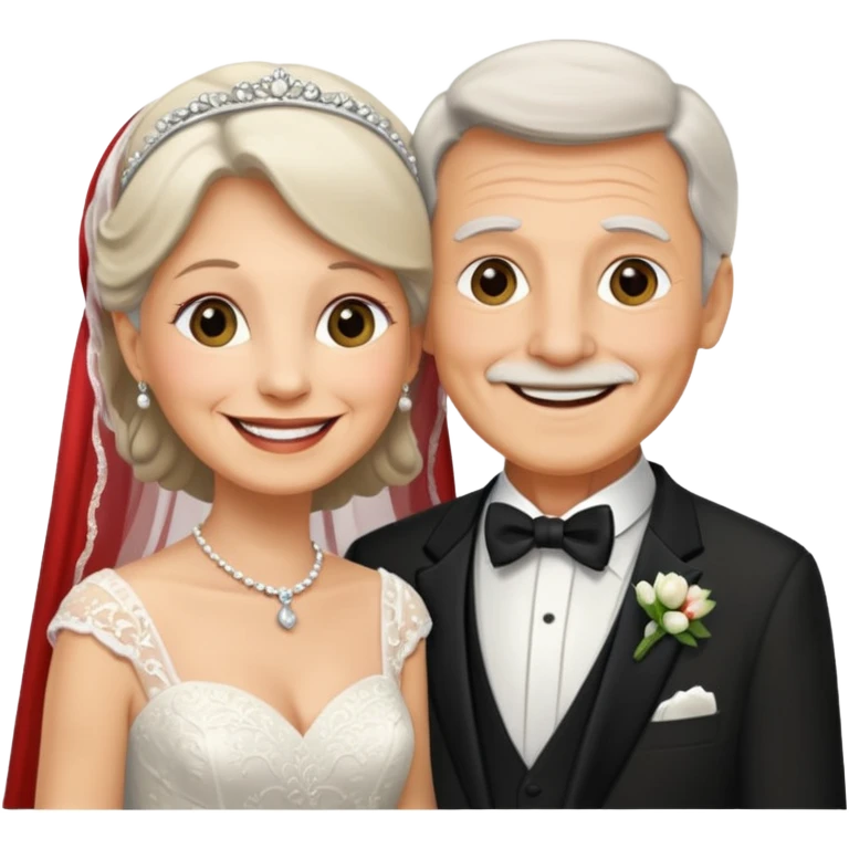 old couple on wedding day emoji