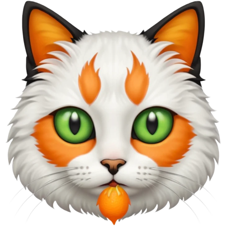 گربه ای که نصف سورتش سفیده ونصف صورتش مشکی هست emoji