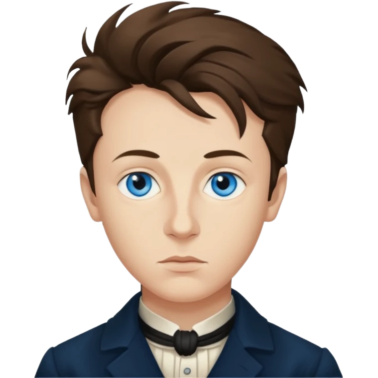 Arthur Rimbaud with blue eyes emoji