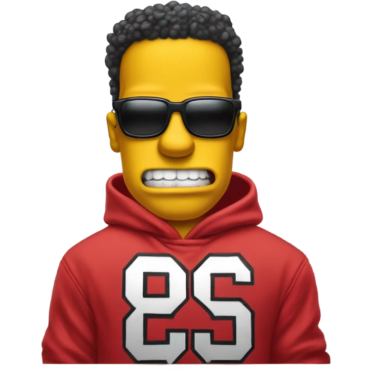 Bart Simpson wearing a red Chicago bulls hoodie  emoji