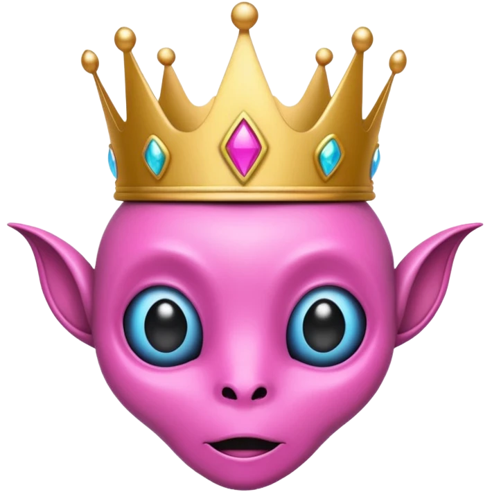 pink alien with crown emoji